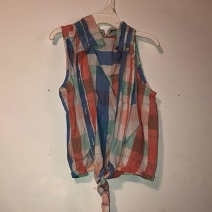 kids button up flannel tank